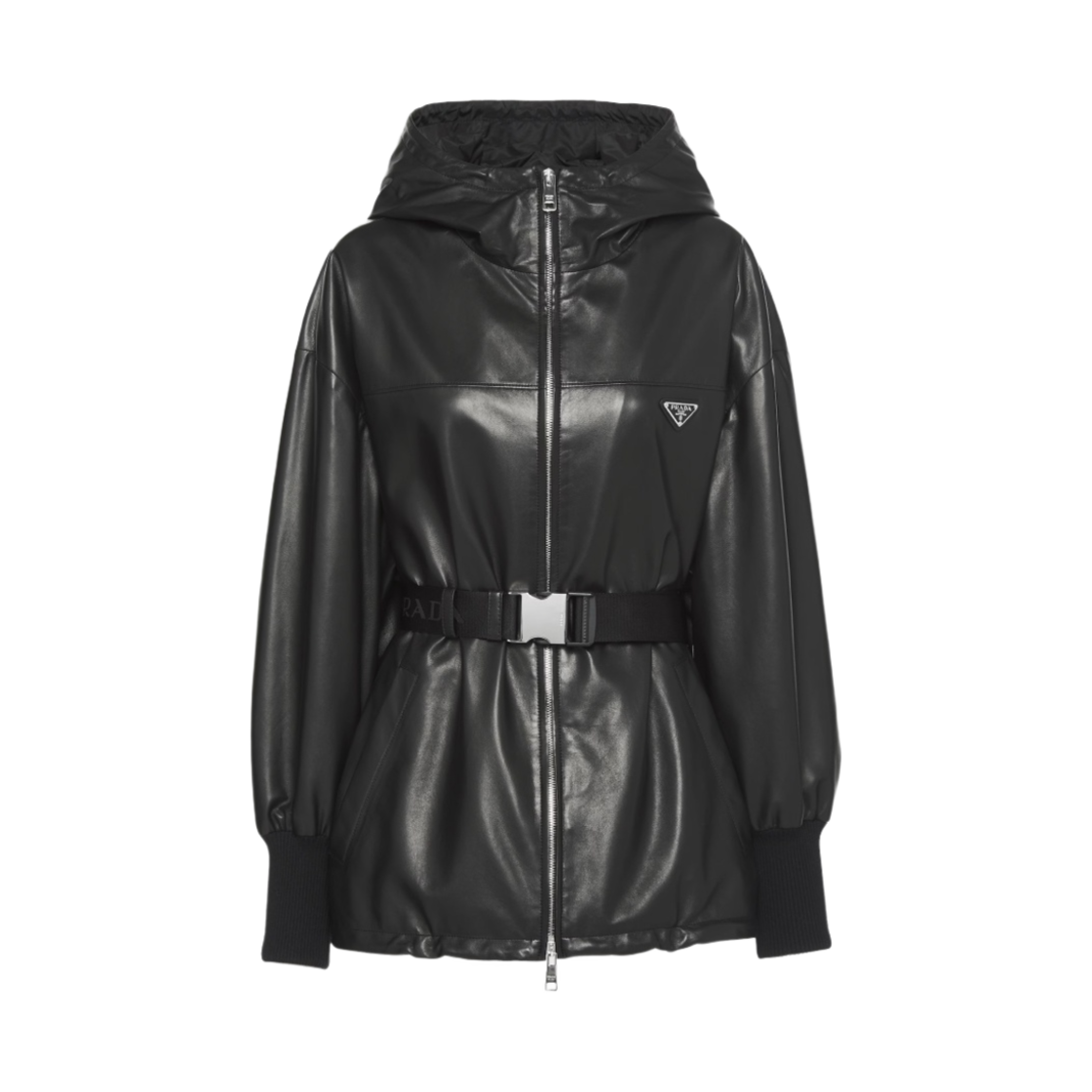 (W) 프라다 나파 레더 자켓 블랙((W) Prada Nappa Leather Jacket Black) - 1