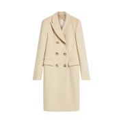 (W) Max Mara Sportmax Morgana Double Faced Woollen Cloth Coat Ivory