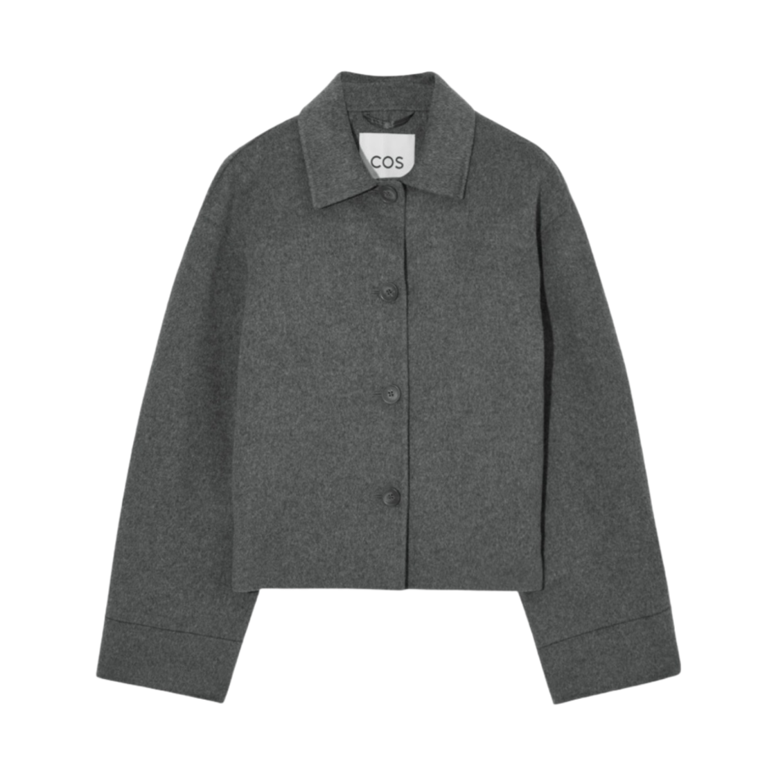(W) 코스 박시 핏 더블 페이스 울 자켓 그레이((W) COS Boxy Fit Double Faced Wool Jacket Grey)
