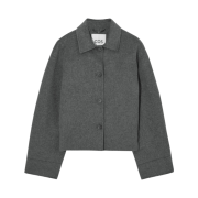 (W) COS Boxy Fit Double Faced Wool Jacket Grey