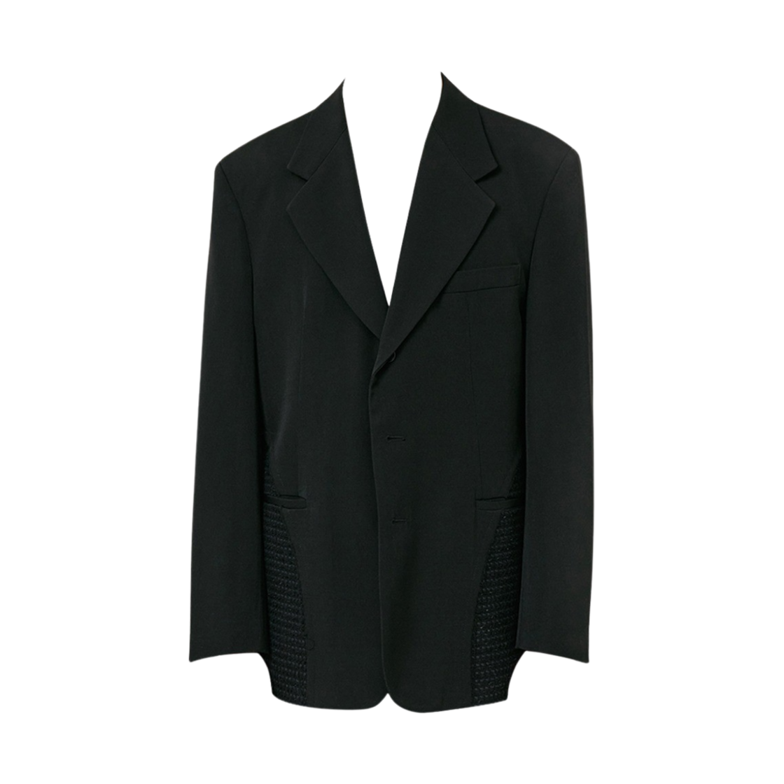 타이핑 미스테이크 트위드 믹스 테일러드 자켓 블랙(Typing Mistake Tweed Mix Tailored Jacket Black)