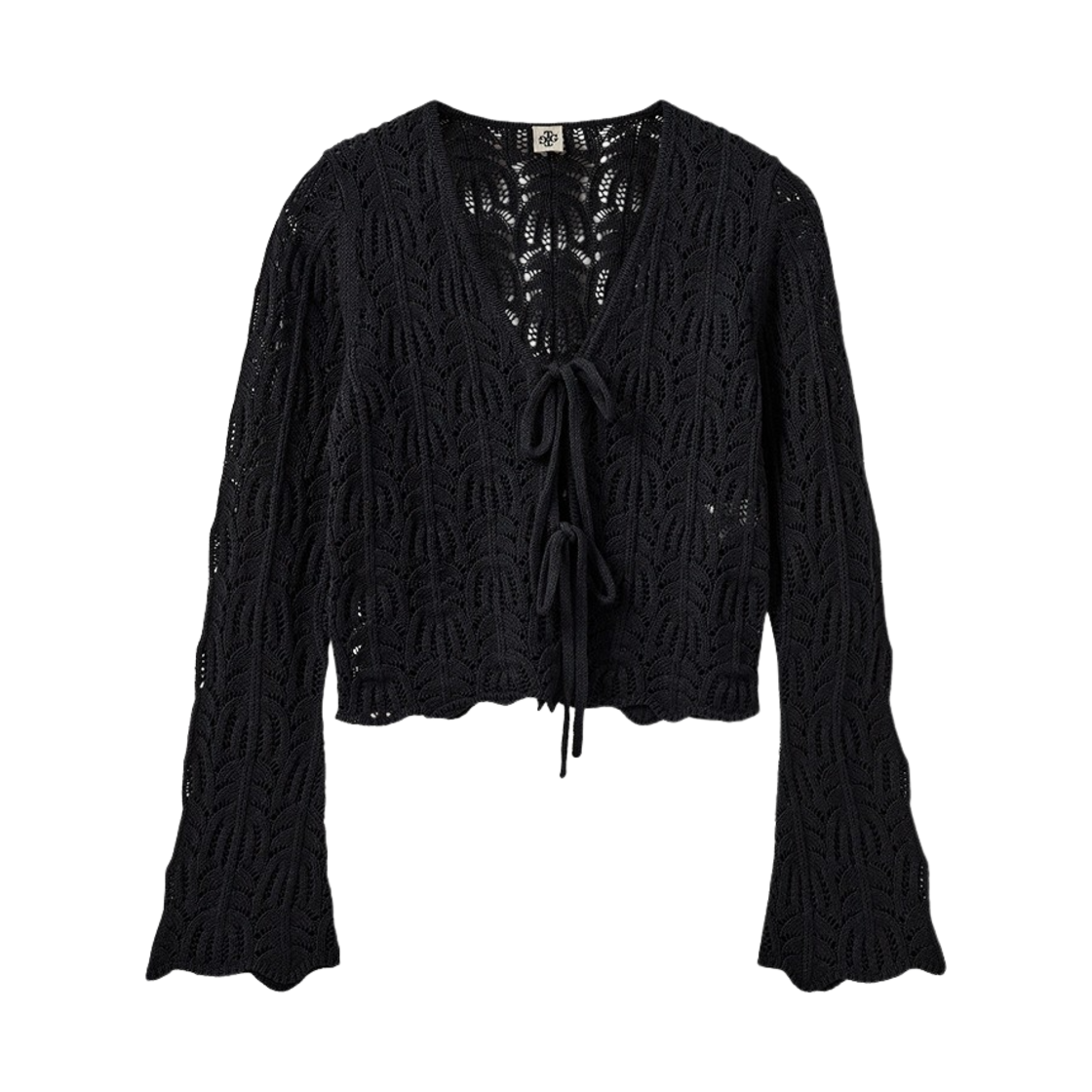 KW4BKNCTG22BK The Garment Women Egypt Crochet Top Black