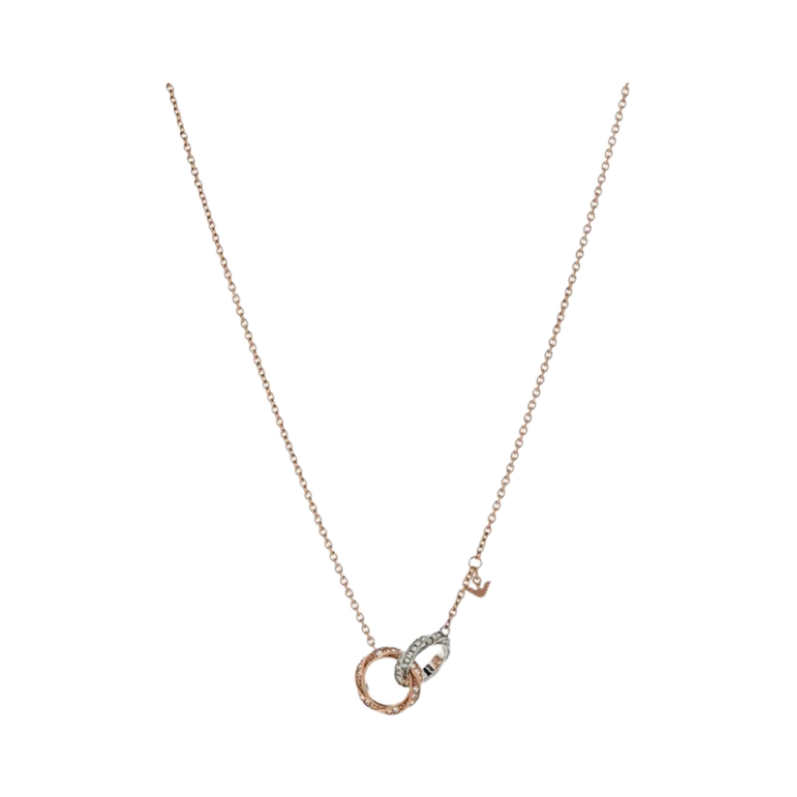 (W) 엠포리오 아르마니 투톤 스테인리스 스틸 체인 네클리스 멀티컬러