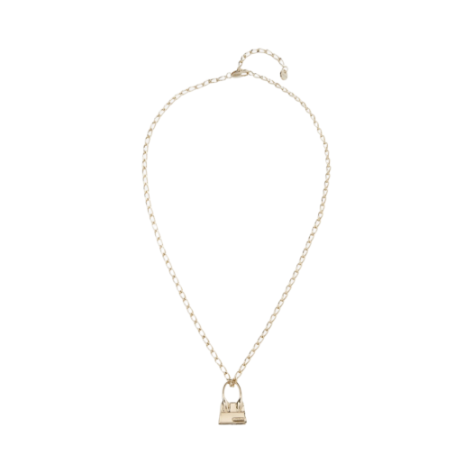 213JW003-5800-270 Jacquemus Le Collier Chiquito Charm Chain Necklace Light Gold
