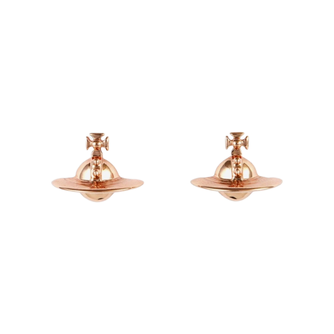 62010038-G002 (W) Vivienne Westwood Solid Orb Earrings Pink Gold