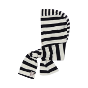 Karactor Striped Knit Balaclava Muffler Ivory Black