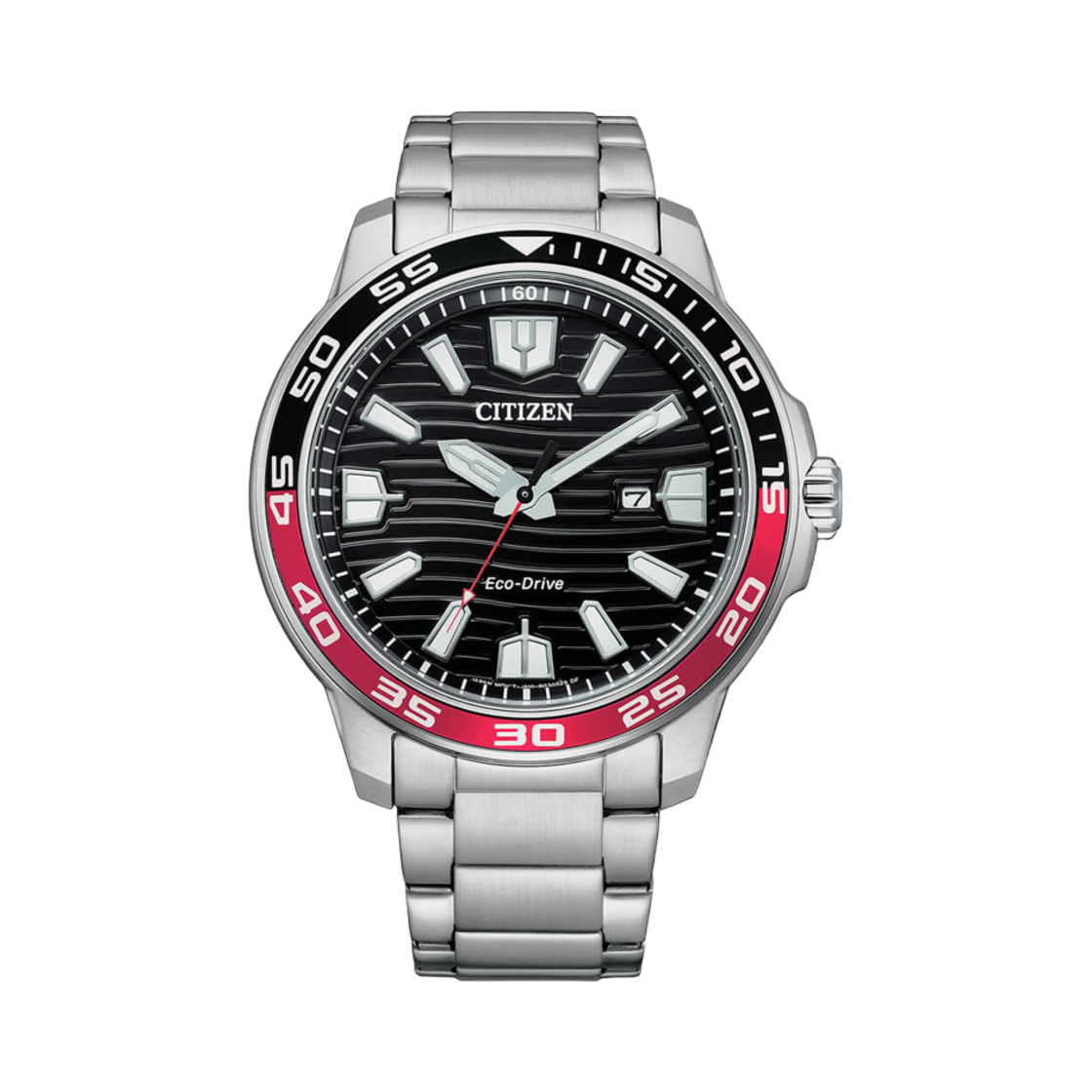 시티즌 에코 드라이브 47mm 스테인리스 스틸 블랙 레드 실버(Citizen Eco-Drive 47mm Stainless Steel Black Red Silver) - 1