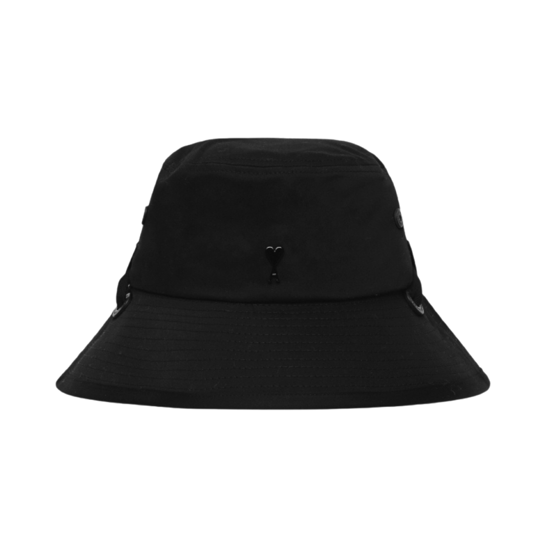 아미 하트 로고 버킷햇 스트링 블랙 실버(AMI de Coeur Bucket Hat With String Black Silver) - 1