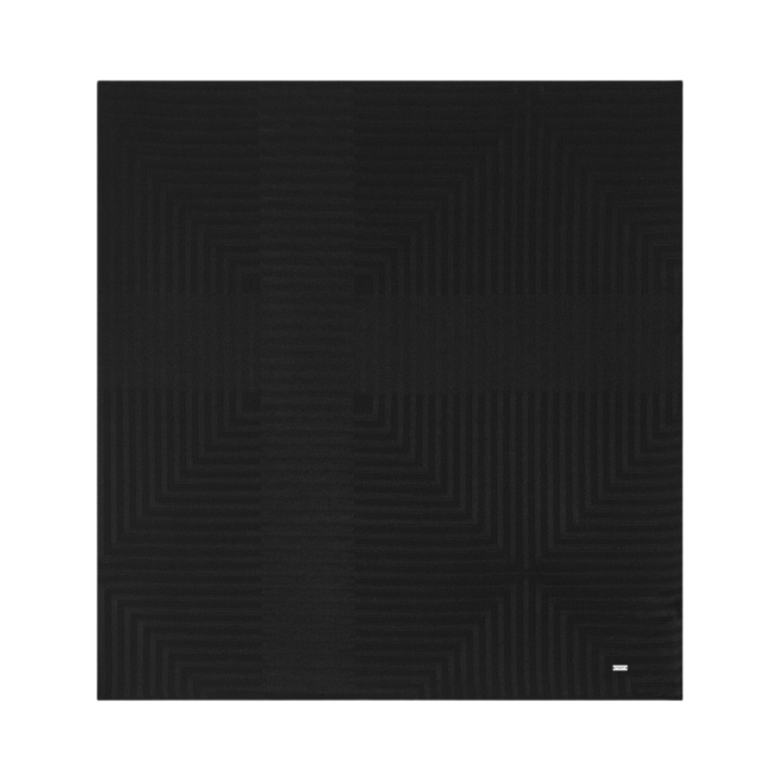 (W) 생로랑 스퀘어 스카프 실크 자카드 블랙((W) Saint Laurent Square Scarf in Silk Jacquard Black) - 1