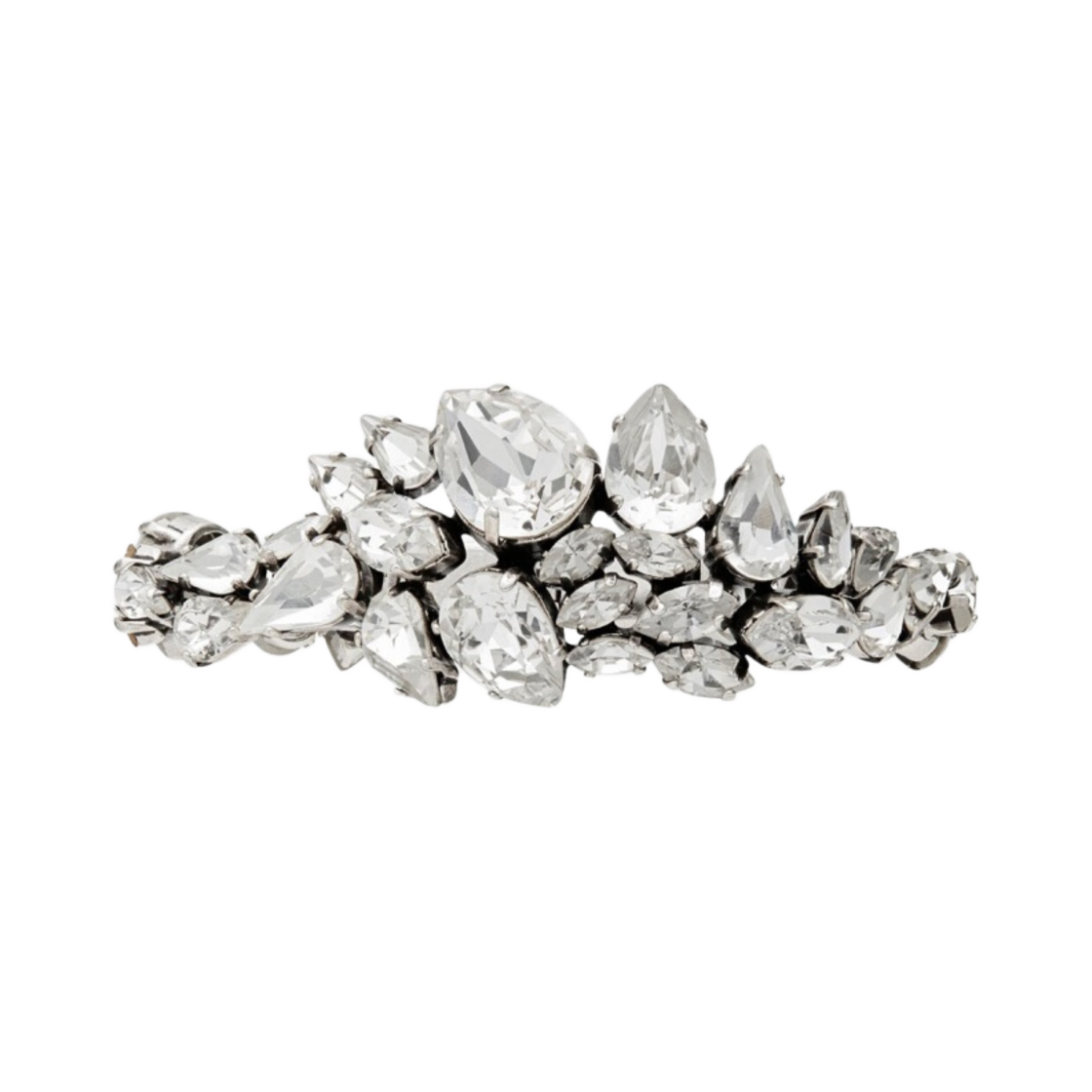 (W) 생로랑 라인스톤 부케 브레이슬릿 메탈 옥시다이즈드 실버 앤 크리스탈((W) Saint Laurent Rhinestone Bouquet Bracelet In Metal Oxidized Silver And Crystal) - 1