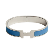 Hermes Clic HH Bracelet Palladium & Bleu de France Mat