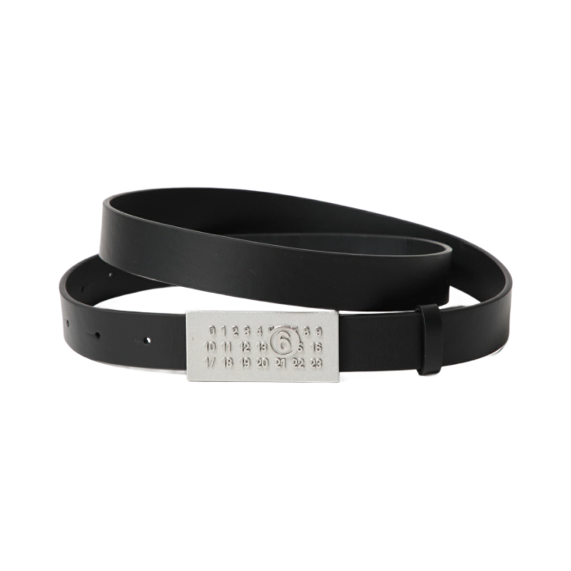 SA6TP0010P7258T8013 MM6 Maison Margiela Numbers Leather Belt Black