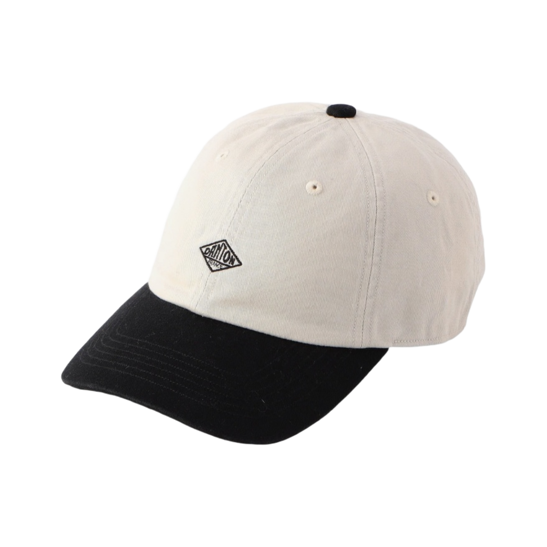 DT-H0228 Danton Chino Cloth 6-Panel Cap 2 Tone Ecru Black