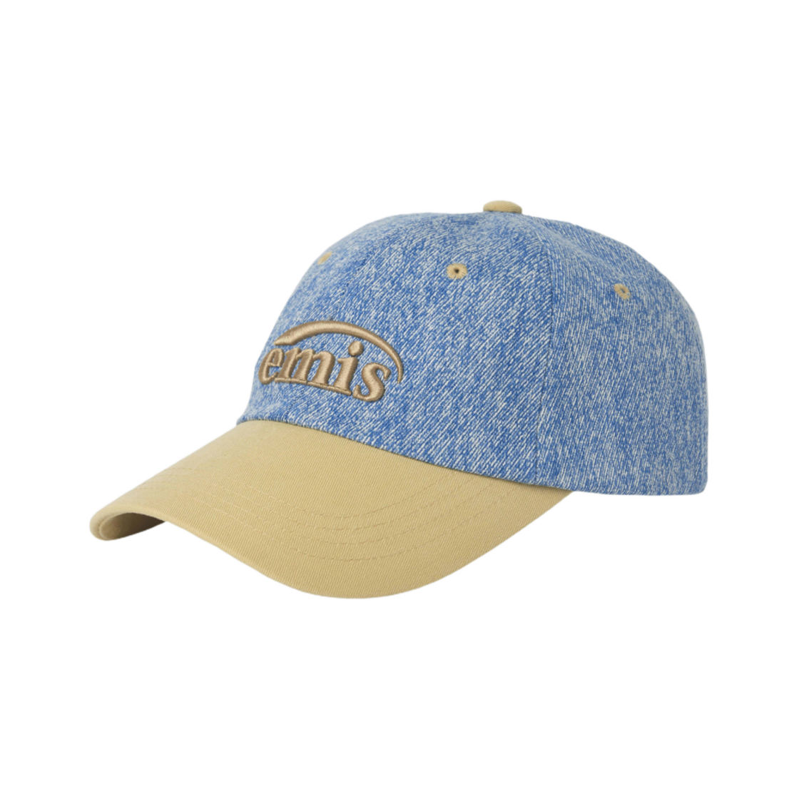 이미스 뉴 로고 데님 볼캡 라이트 블루 데님 베이지(Emis New Logo Denim Ball Cap Light Blue Denim Beige)