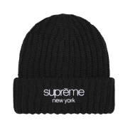 Supreme Classic Logo Chunky Ribbed Beanie Black - 24FW