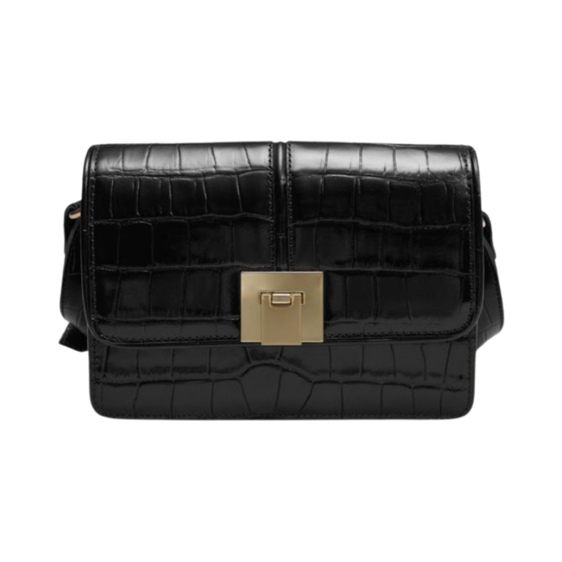 앤아더스토리즈 스몰 레더 크로코 크로스바디백 블랙(& Other Stories Small Leather Croco Crossbody Bag Black)