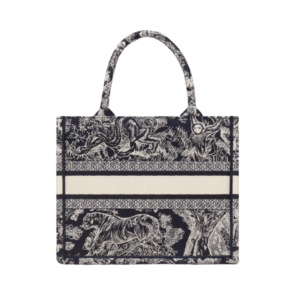 디올 스몰 북 토트백 블루 트왈 드 주이 리버스 자수(Dior Small Book Tote Blue Toile de Jouy Reverse Embroidery) - 3