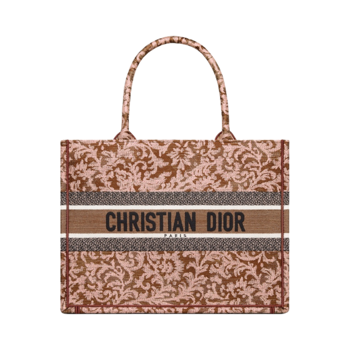 디올 미디움 디올 북 토트백 메탈릭 핑크 디올 브로카트 자수(Dior Medium Dior Book Tote Metallic Pink Dior Brocart Embroidery) - 1