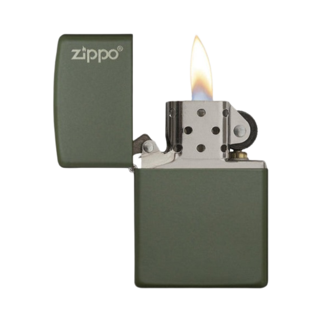 지포 클래식 매트 지포 로고 라이터 그린(Zippo Classic Matte Logo Zippo Lighter Green) - 3