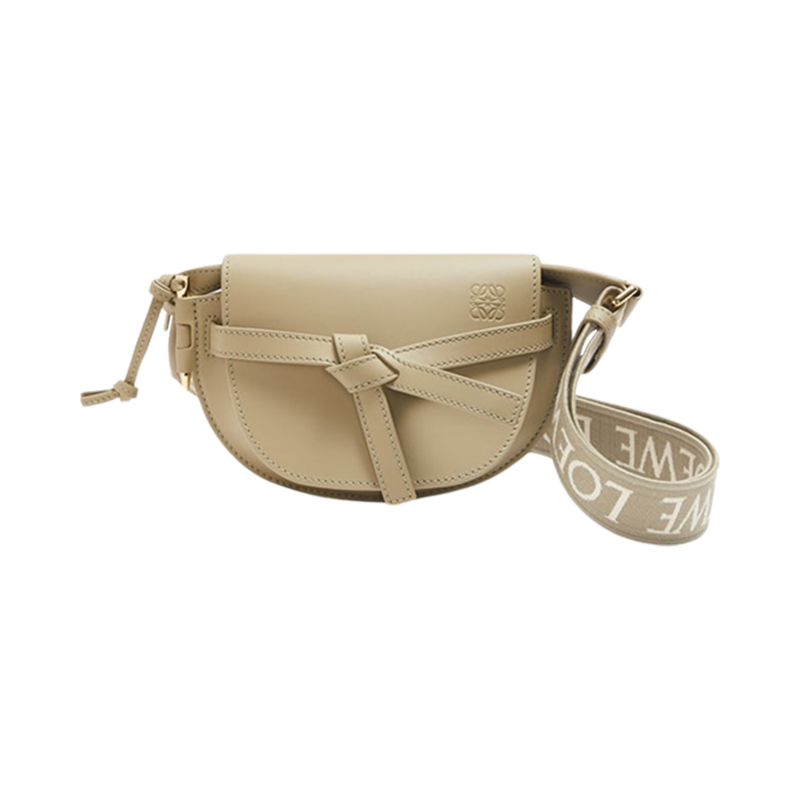 A650N46X13-9584 Loewe Mini Gate Dual Bag In Soft Calfskin and Jacquard Clay Green