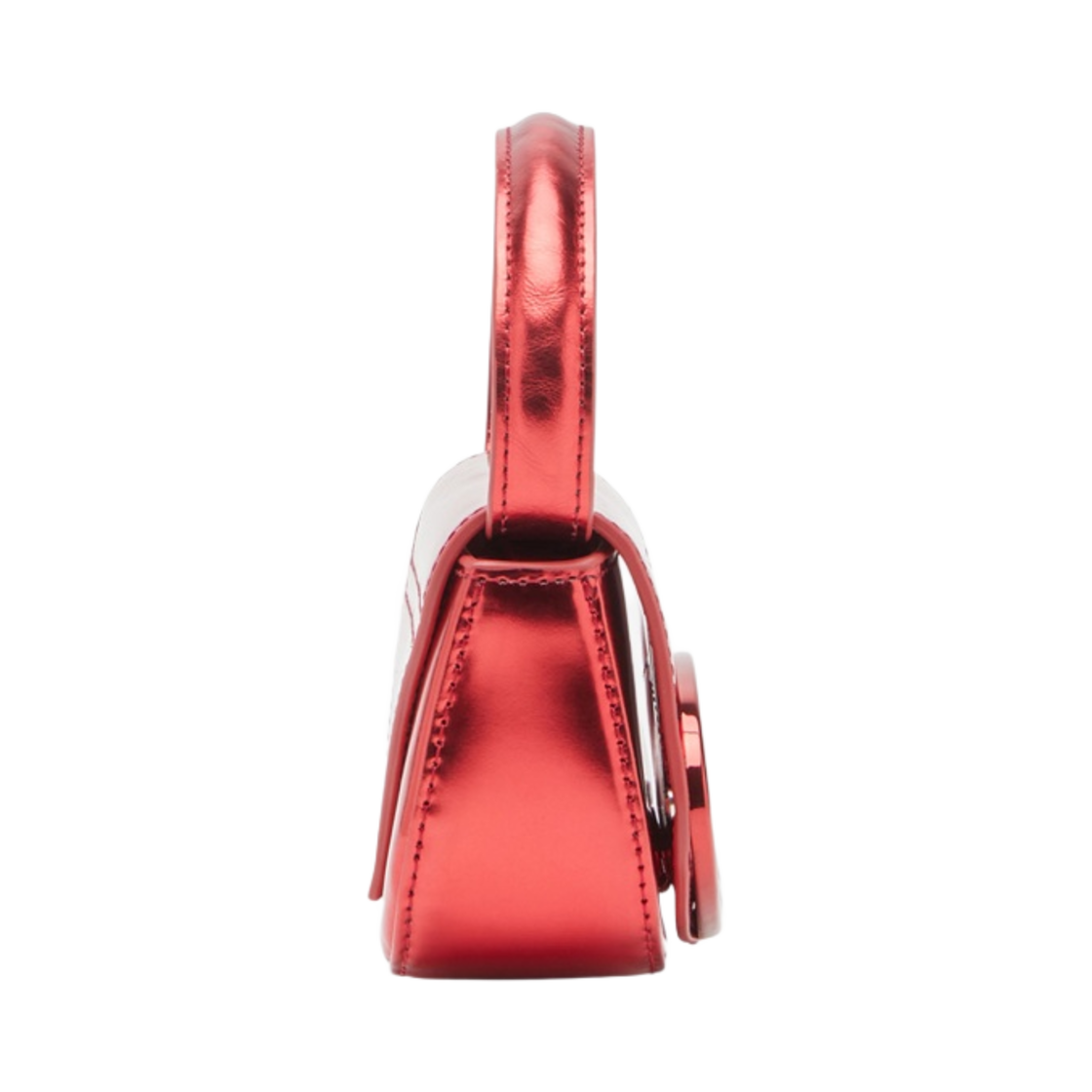 디젤 1DR 미니백 인 미러드 레더 레드(Diesel 1DR Mini Bag in Mirrored Leather Red) - 2