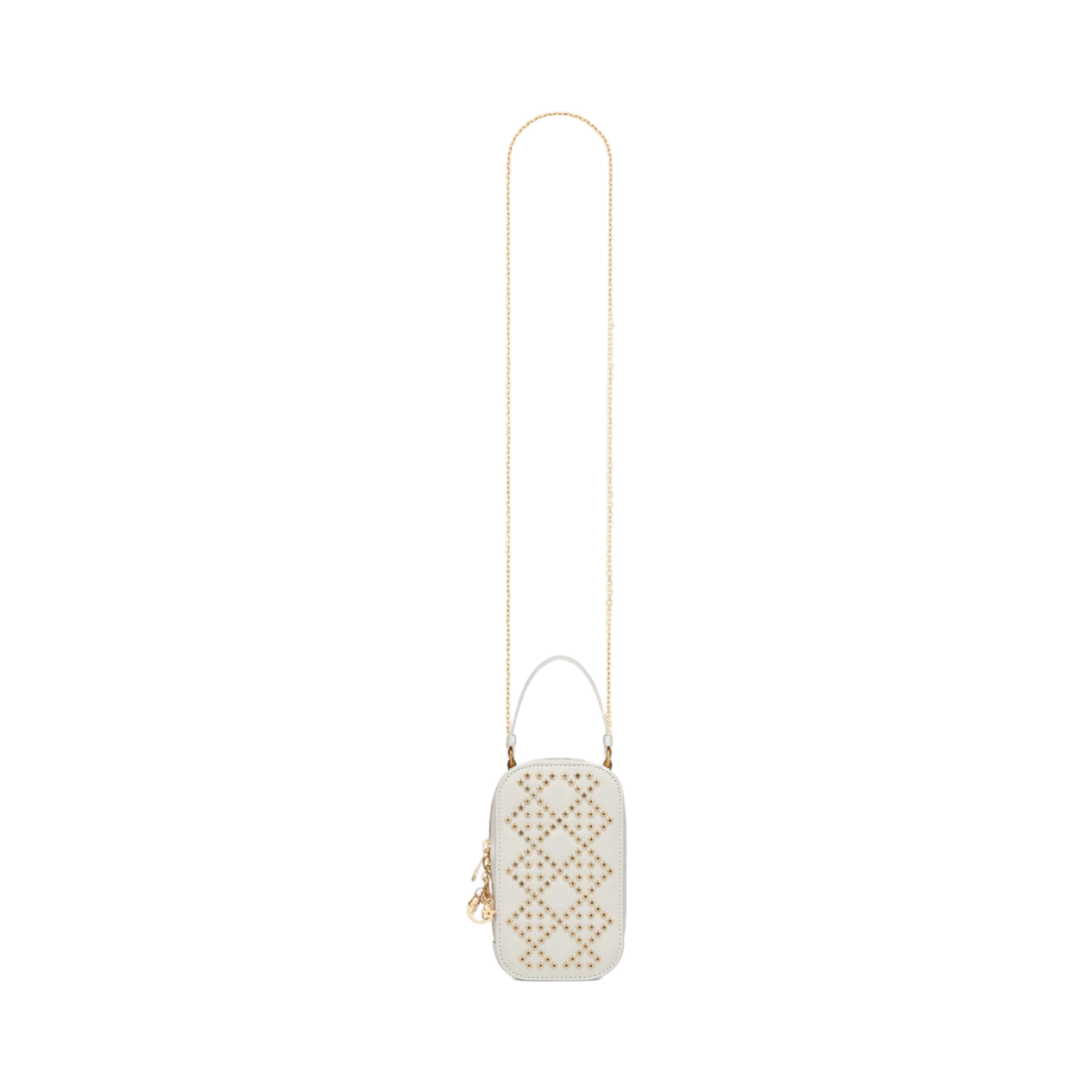 S0872ONHB-M030 Dior Lady Phone Holder Cannage Lambskin with Star Motif Latte - #3