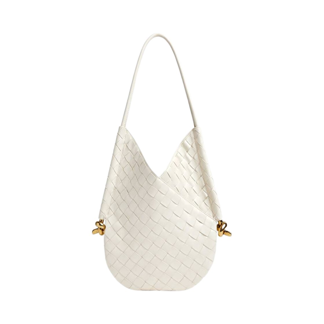 740898VCPP19092 Bottega Veneta Small Solstice Shoulder Bag White