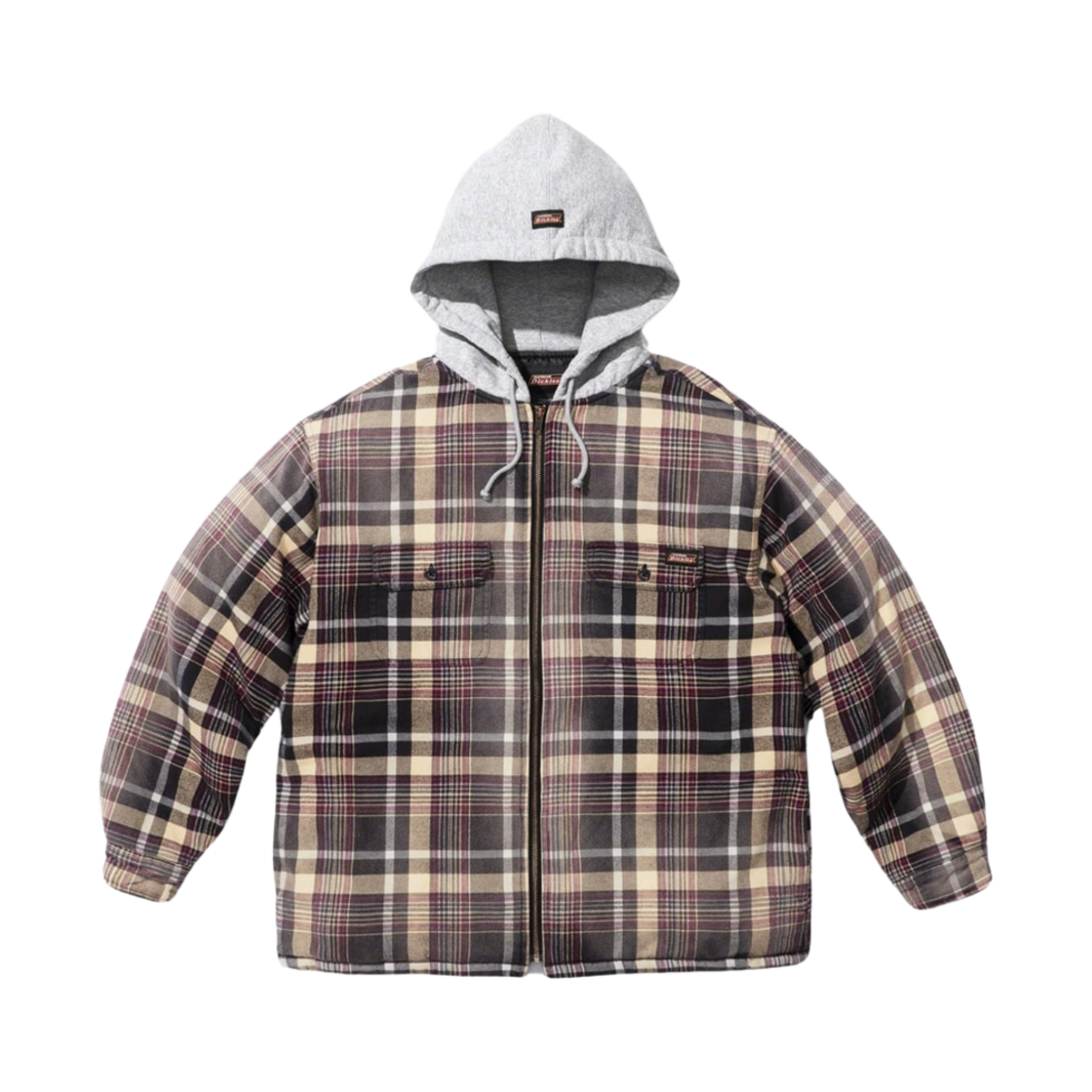 슈프림 x 디키즈 플레이드 후드 집업 셔츠 블랙 - 23FW(Supreme x Dickies Plaid Hooded Zip Up Shirt Black - 23FW)