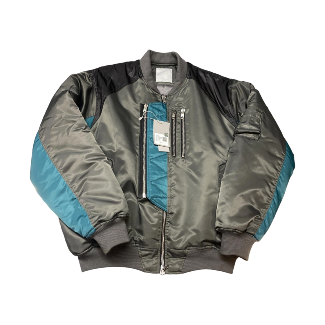 언더마이카 가르가 가슈테인 6 플래킷 트윈 집 봄버 터콰이즈 - 24SS(Undermycar Garga Gashutein 6 Placket Twin Zip Bomber Turquoise - 24SS)