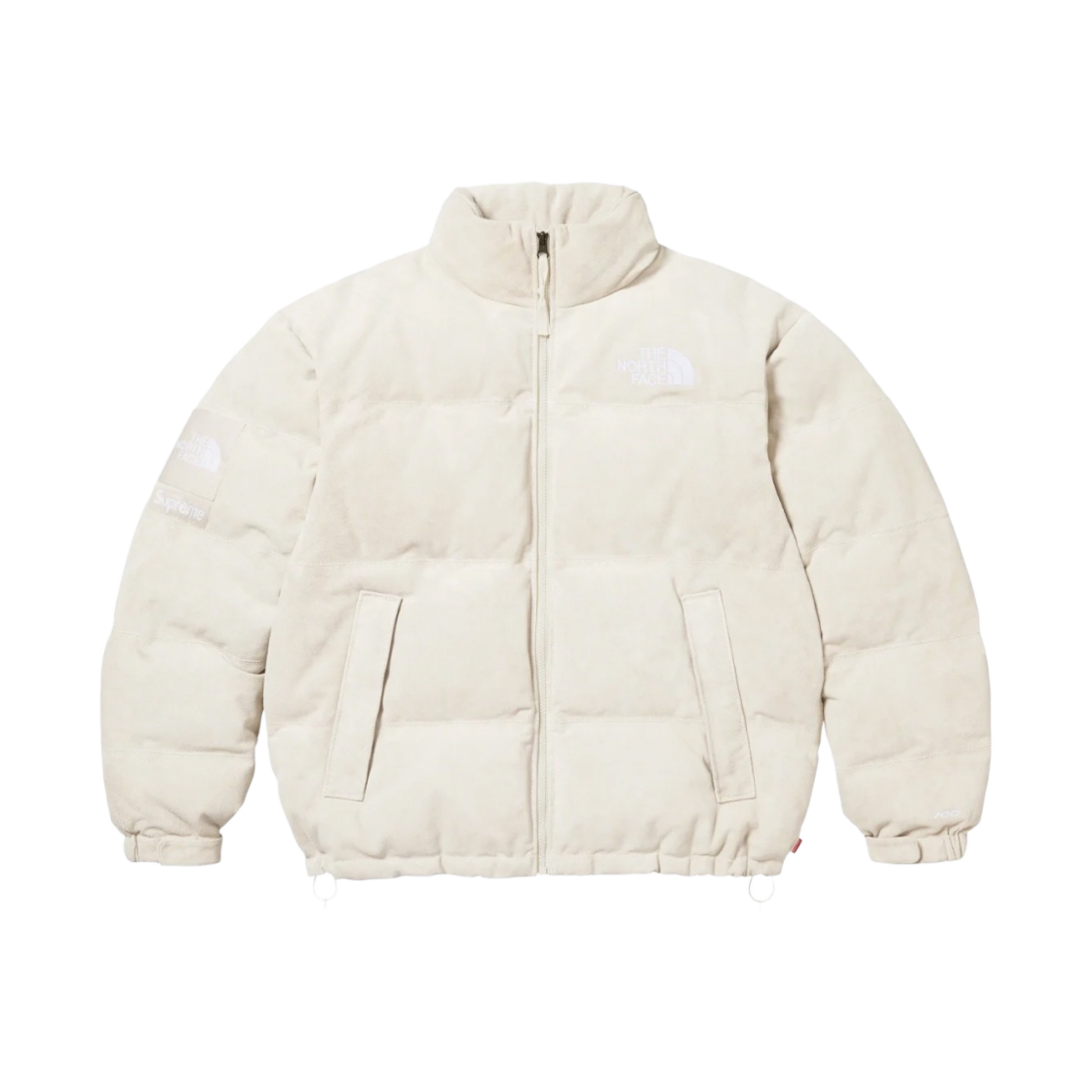 NF0A875NVOJ Supreme x The North Face Suede Nuptse Jacket Stone - 23FW