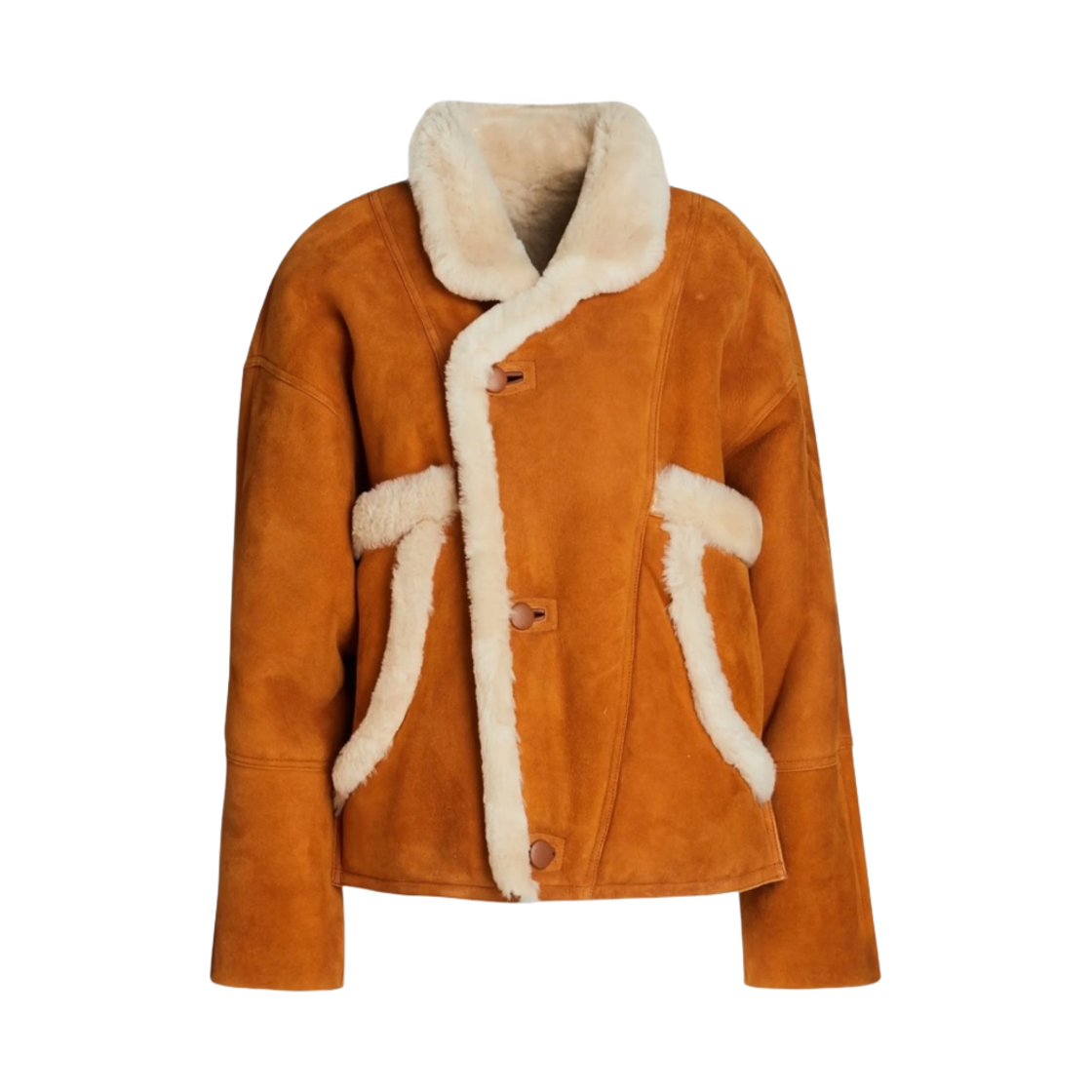 (W) 산드로 로얄 셔링 자켓 오커((W) Sandro Royal Shearling Jacket Ochre)