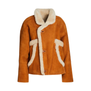 (W) Sandro Royal Shearling Jacket Ochre