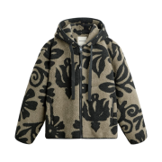 Zara x Nanushka Faux Shearling Jacquard Jacket Green