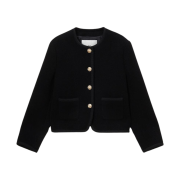(W) Dunst Classic Boucle Tweed Jacket Black