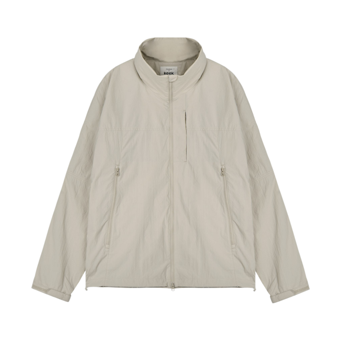 P0GJP10253 keek Pillowdy Inflatable Collar Windbreaker Beige