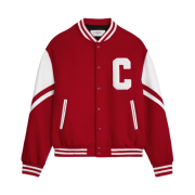 Celine Jackson Teddy Jacket in Armored Wool Red