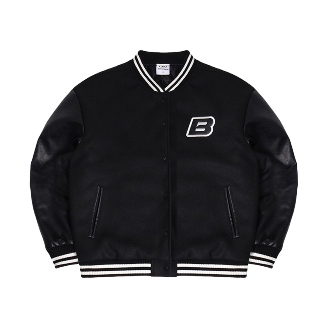 BF3MJK265BK BORN TO WIN Varsity Quilting Jacket Black