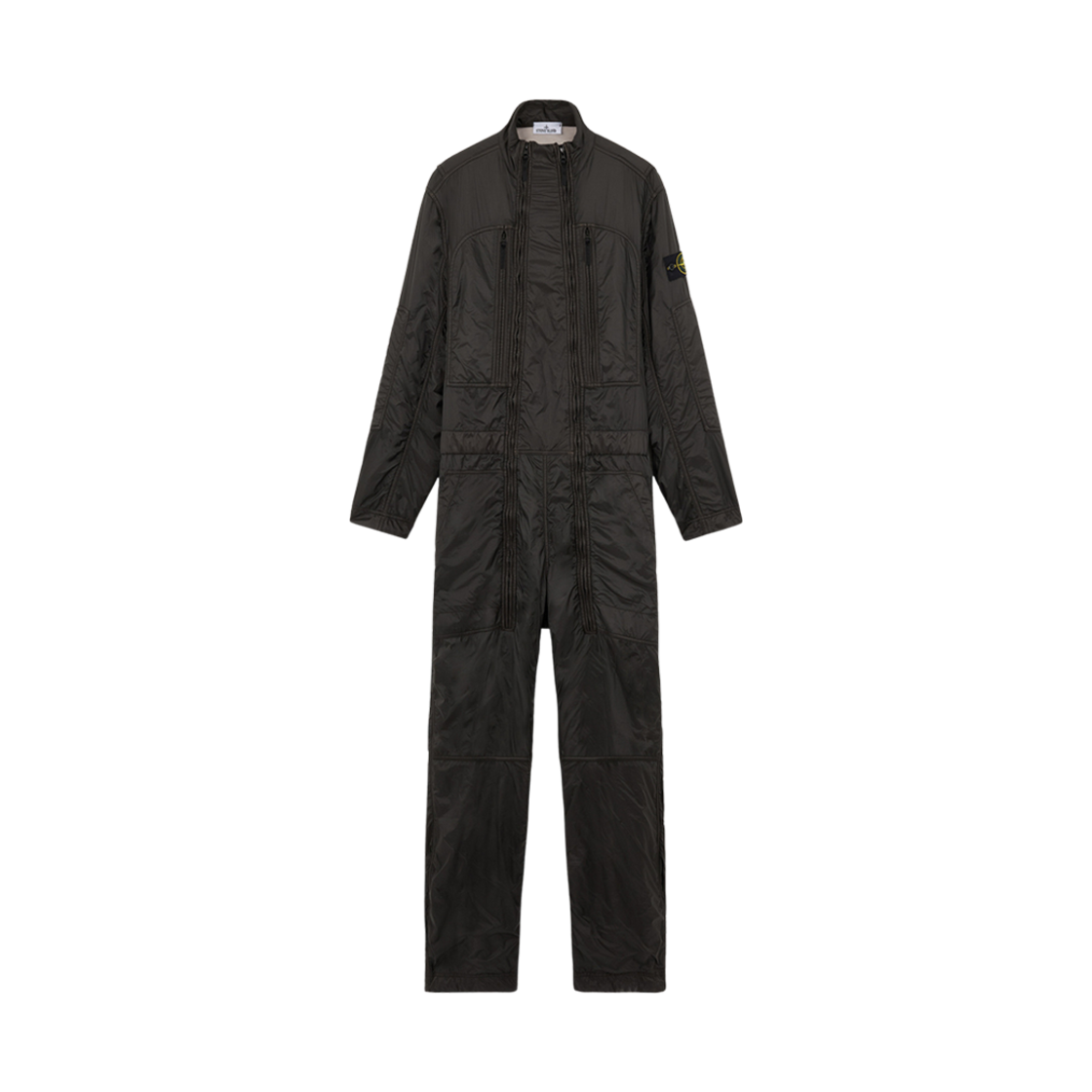 8115F0135-V0062 Stone Island F0135 Silky Nylon with Heavy Cotton Jersey Jumpsuit with Windproof Resin Coating Lead Grey - 24FW