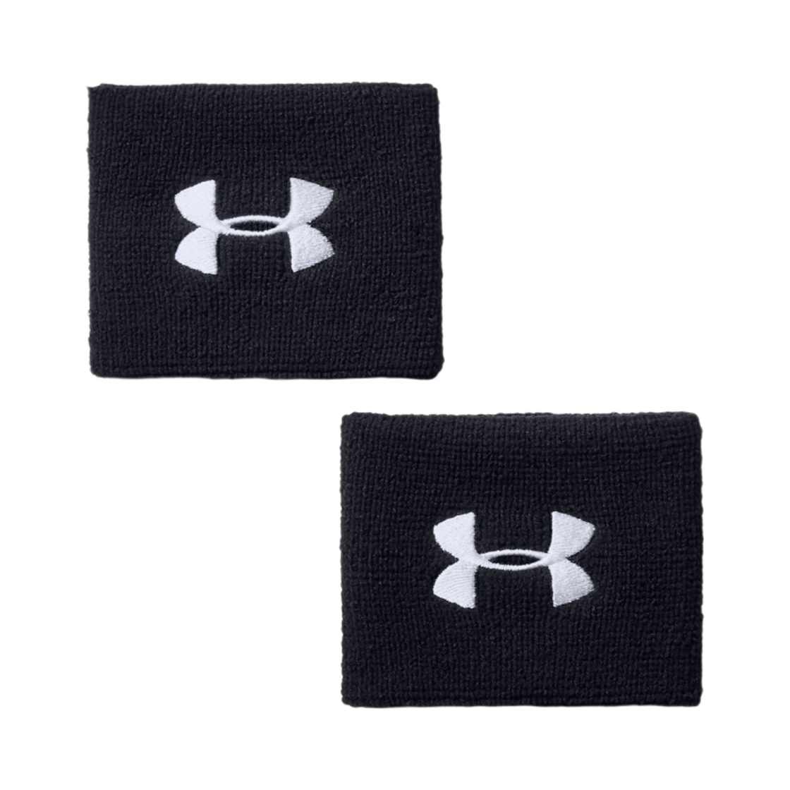 1276991-001 Under Armour UA 3" Performance Wristband Black White (2 Pack)