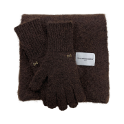 lovememonster [2 Set] Mild Winter Muffler & Glove Brown