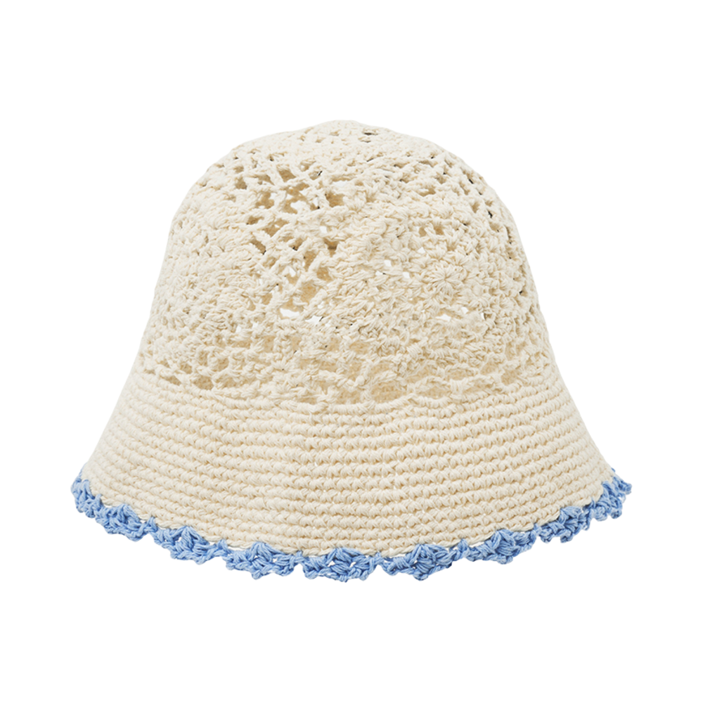 올인컴플리트 썬플라워 쉘 크로셰햇 아이보리(Allincomplete Sunflower Shell Crochet Hat Ivory)