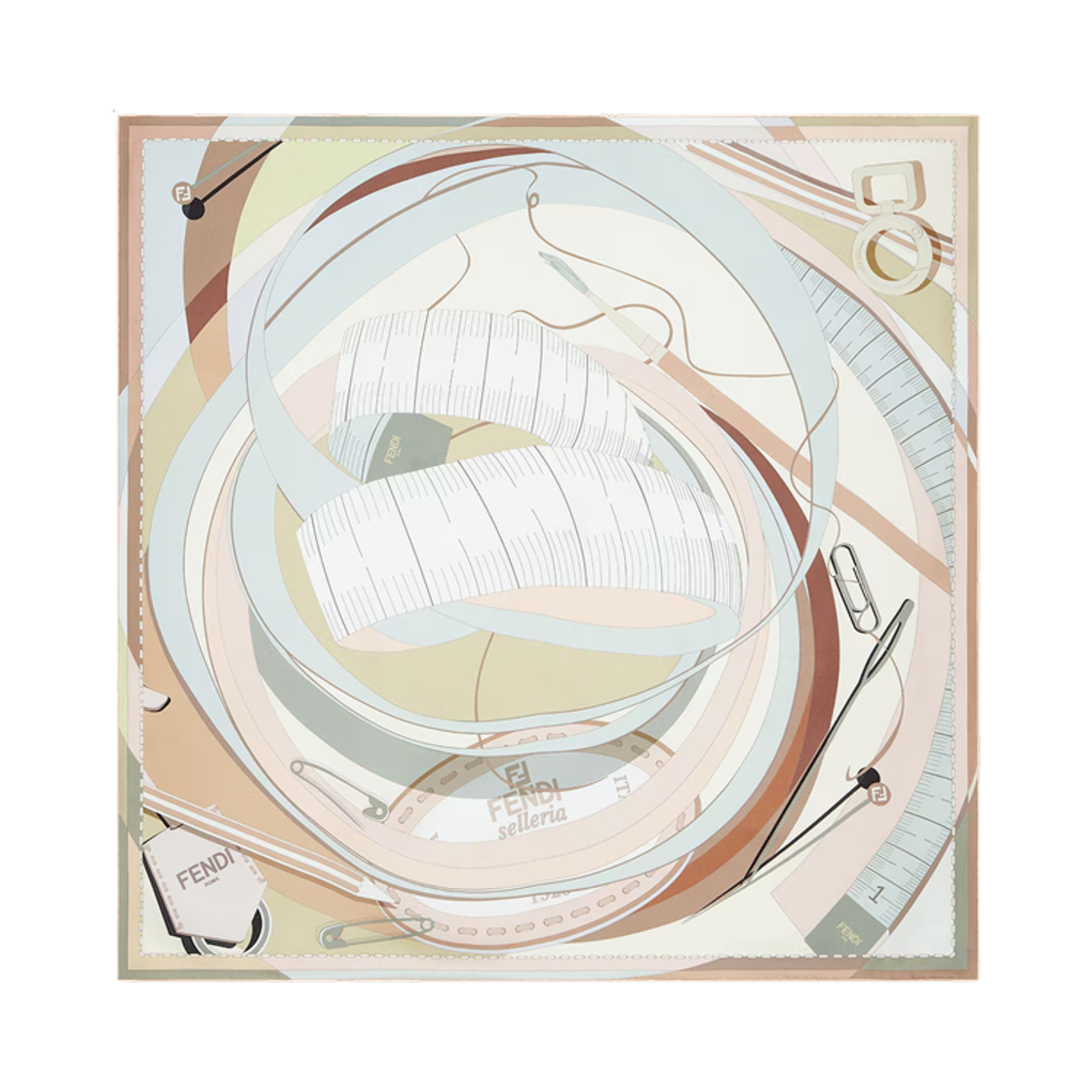 FXT091AUM9F0VG2 (W) Fendi Silk Scarf Beige