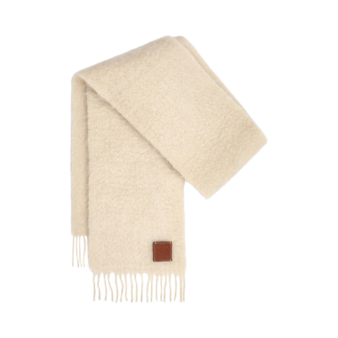 로에베 울 앤 모헤어 머플러 화이트(Loewe Wool and Mohair Muffler White)