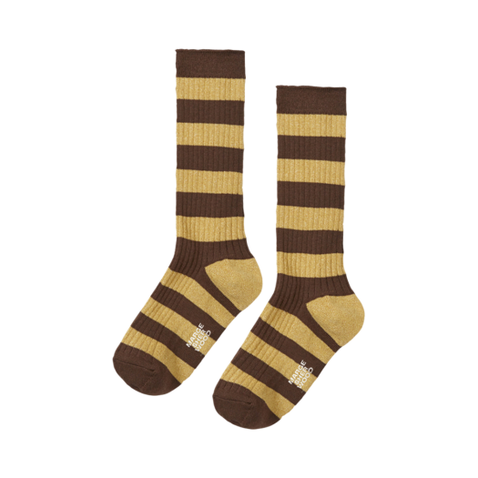 MW24-SO01-BR Margesherwood Metal Stripe Socks Brown Stripe