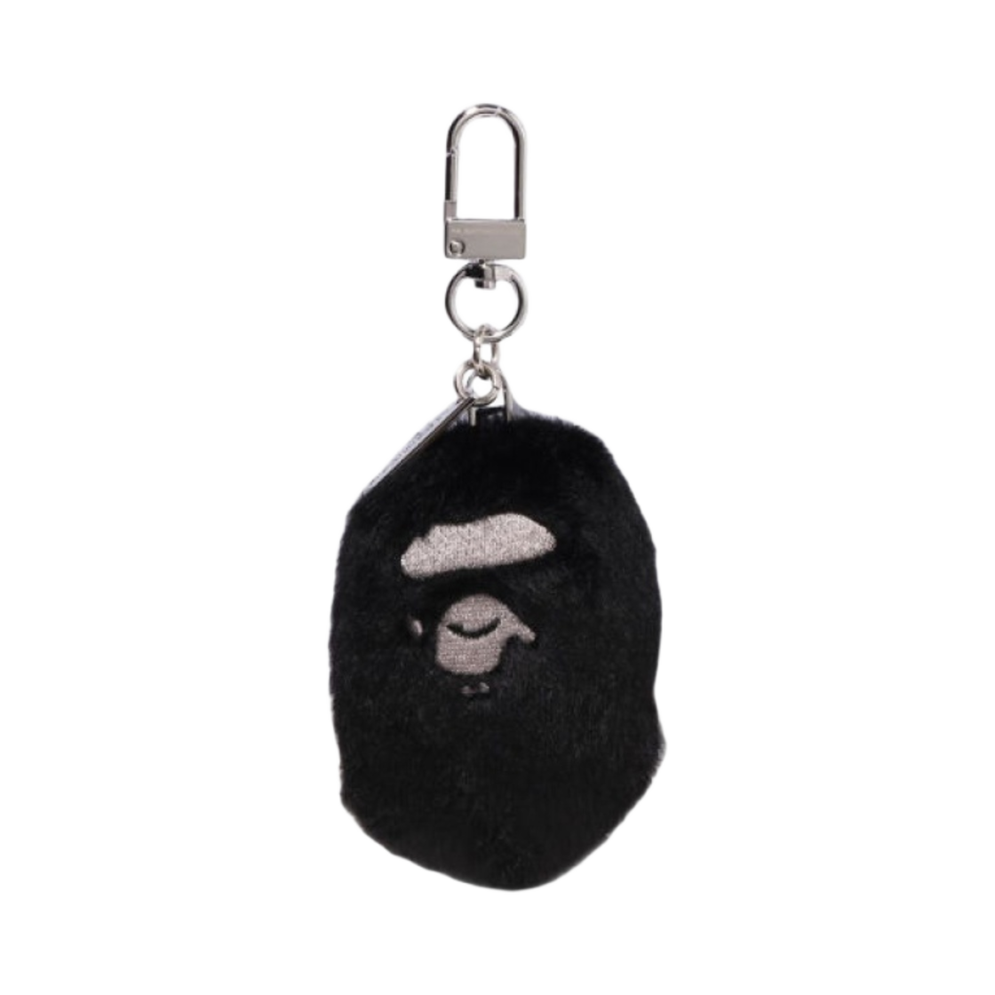 베이프 에이프 헤드 포우 퍼 키체인 블랙(BAPE Ape Head Faux Fur Keychain Black) - 1