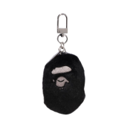 BAPE Ape Head Faux Fur Keychain Black