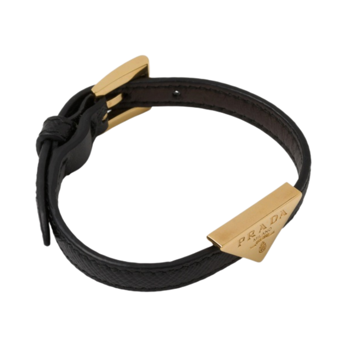 (W) 프라다 사피아노 레더 브레이슬릿 블랙((W) Prada Saffiano Leather Bracelet Black) - 1