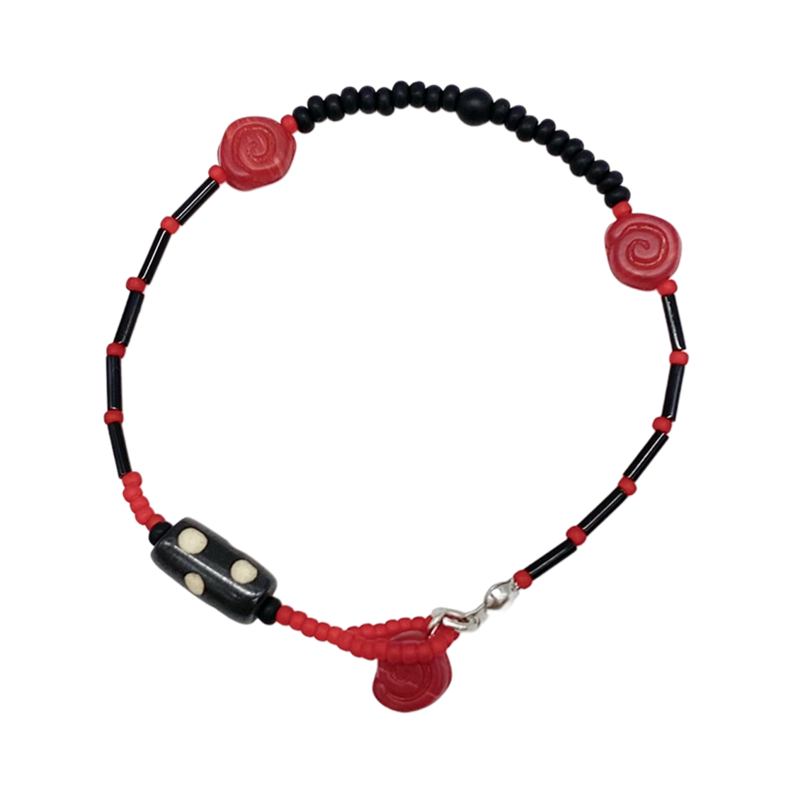 SLB518_01 SANLI Dot Spiral Bracelet Red