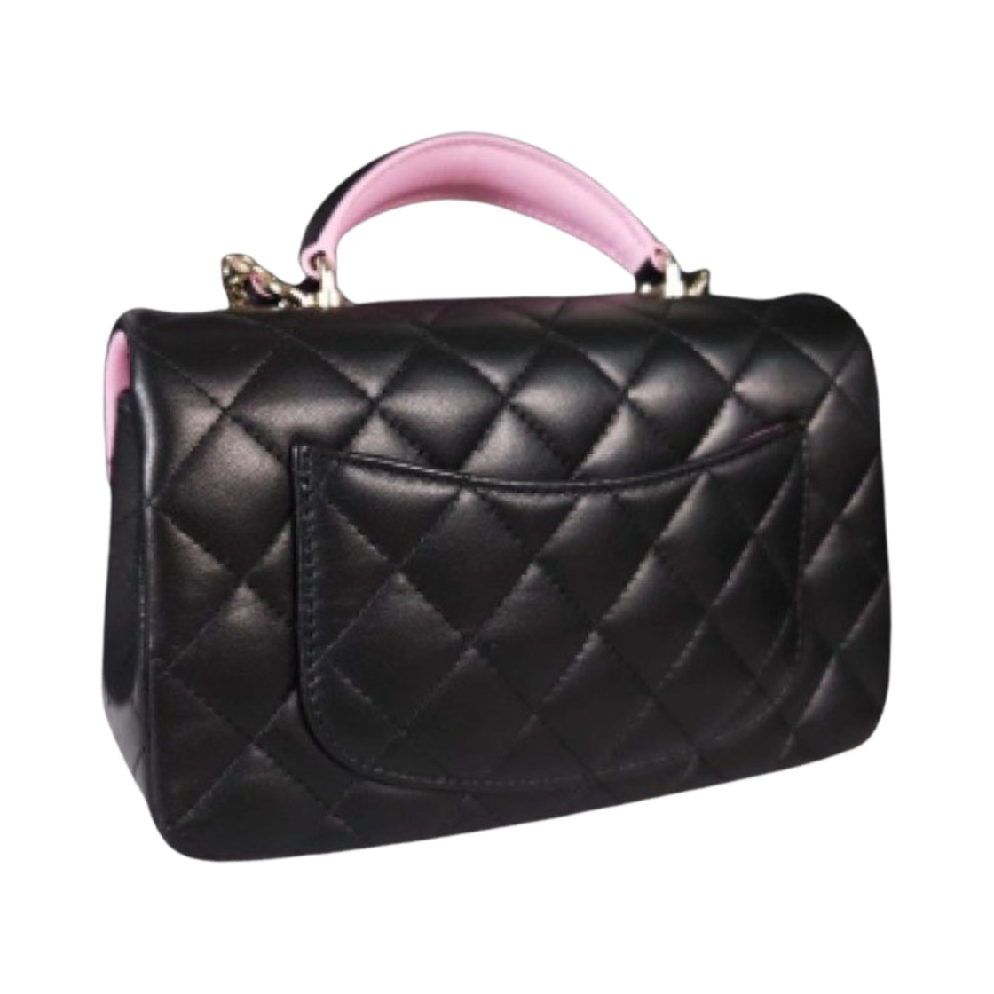 샤넬 핸들 장식의 미니 플랩백 램스킨 & 골드 메탈 블랙 라일락(Chanel Mini Flap Bag with Top Handle Lambskin & Gold Black Lilac) - 2