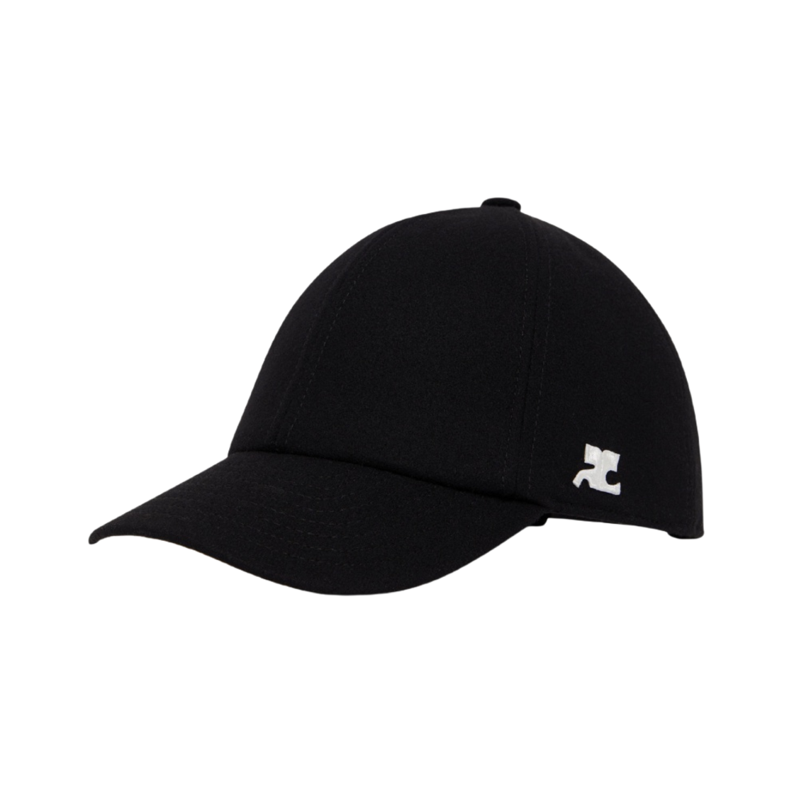 (W) 꾸레쥬 울 시그니쳐 캡 블랙((W) Courreges Wool Signature Cap Black)